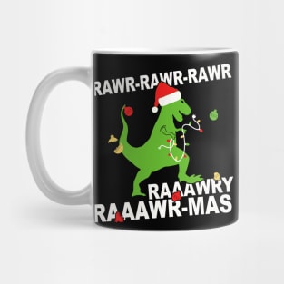 Rawr Rawr-Mas Funny Christmas Dinosaur Mug